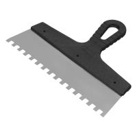 Шпатель из нержавеющей стали, 250 мм, зуб 8 х 8 мм, пластмассовая ручка Сибртех купить в Москве с доставкой по всей России | ProtosMarket.ru