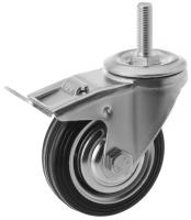 Колесо поворотное SCtB 97 85 мм резина с болтом и тормозом (F) купить в Москве с доставкой по всей России | ProtosMarket.ru