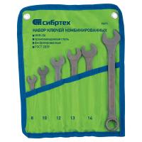 Набор ключей комбинированных, 8 - 17 мм, 6 шт., CrV, фосфатированные Сибртех купить в Москве с доставкой по всей России | ProtosMarket.ru