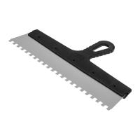 Шпатель из нержавеющей стали, 350 мм, зуб 8 х 8 мм, пластмассовая ручка Сибртех