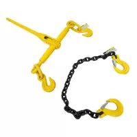 Стяжка цепная строп 1СЦ 5,7т талреп 8мм 5м цепь крепежная крюк-крюк комплект с храповиком