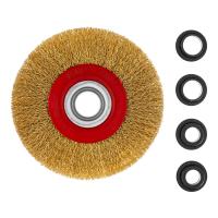 Щетка для точила, 125 мм, посадка 20 мм, плоская, латунированная витая проволока Matrix по ценам производителя в Казани с доставкой по всей России