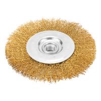 Щетка для УШМ, 125 мм, М14, плоская, латунированная витая проволока Matrix по ценам производителя в Казани с доставкой по всей России