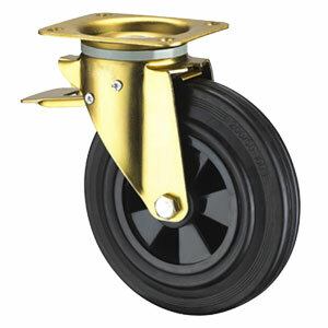 Колесо поворотное SCb63K 160 мм с тормозом по ценам производителя в Казани с доставкой по всей России