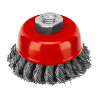 Щетка для УШМ, 75 мм, М14, "чашка", двухрядная, крученая проволока 0.5 мм Matrix