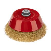 Щетка для УШМ, 150 мм, М14, "чашка", латунированная витая проволока Matrix по ценам производителя в Казани с доставкой по всей России