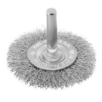 Щетка для дрели, 60 мм, плоская со шпилькой, витая проволока Сибртех