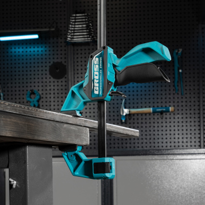 Струбцина реечная, быстрозажимная, пистолетного типа, пошаговый механизм, пластиковый корпус, 450мм Gross купить в Москве с доставкой по всей России | ProtosMarket.ru