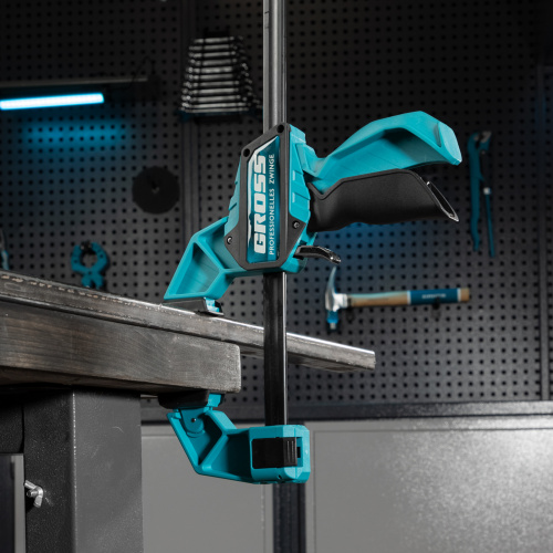 Струбцина реечная, быстрозажимная, пистолетного типа, пошаговый механизм, пластиковый корпус, 450мм Gross купить в Москве с доставкой по всей России | ProtosMarket.ru