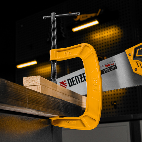 Струбцина G-образная, усиленная, 125 мм Denzel купить в Москве с доставкой по всей России | ProtosMarket.ru