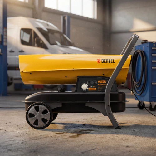 Дизельная тепловая пушка DHG-45i, 45 кВт, 1000 м3/ч, прямой нагрев, электронный термостат Denzel по ценам производителя в Казани с доставкой по всей России