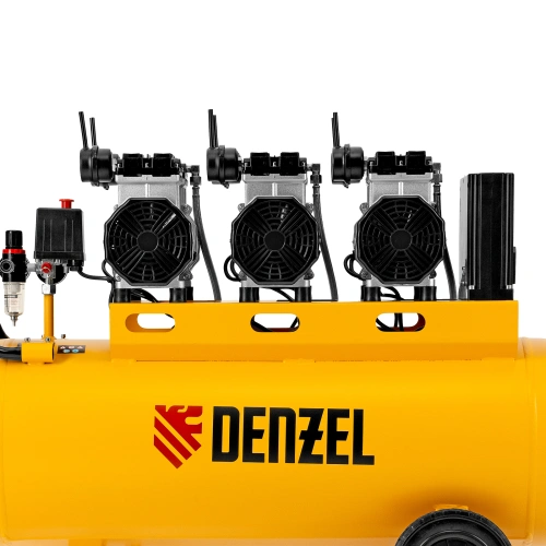 Компрессор безмасляный, малошумный DLS 3300/100, 3300 Вт,3x1100, 100 л, 570 л/мин ,блок управления Denzel купить в Москве с доставкой по всей России | ProtosMarket.ru