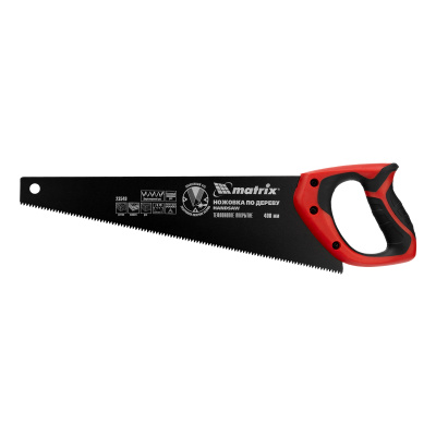 Ножовка по дереву, 400 мм, 7-8 TPI, зуб-3D, каленый зуб, тефлоновое покрытие полотна, двухкомпонентная рукоятка Matrix купить в Москве с доставкой по всей России | ProtosMarket.ru