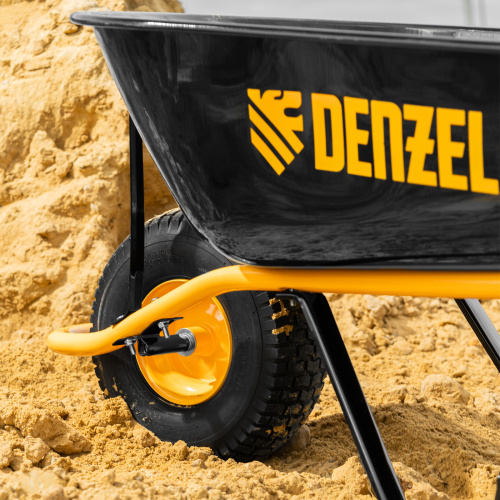 Тачка строительная, усиленная, объем 130 л, 230 кг, колесо 15х6.00-6 Denzel по ценам производителя в Казани с доставкой по всей России