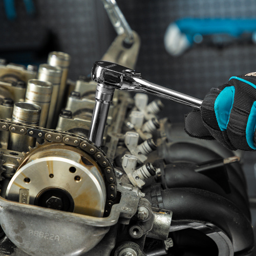 Ключ-трещотка 3/8", CrV, 120 зубьев, цельнометаллический, хром Gross купить в Москве с доставкой по всей России | ProtosMarket.ru