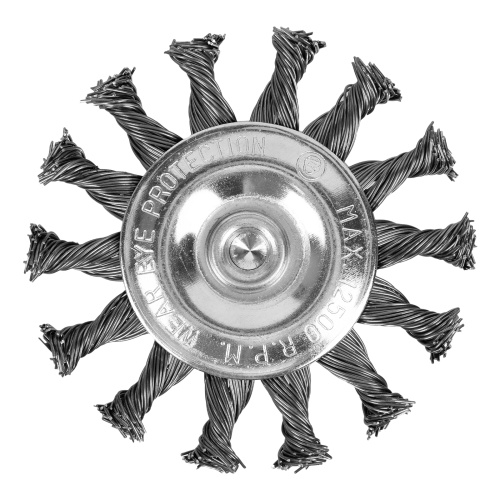 Щетка для дрели, 75 мм, плоская со шпилькой, крученая металлическая проволока Matrix по ценам производителя в Казани с доставкой по всей России