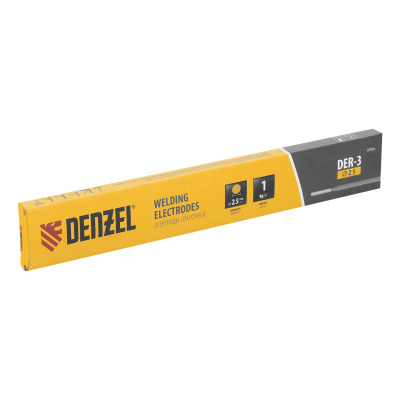 Электроды DER-3, диам. 2,5 мм, 1 кг., рутиловое покрытие Denzel по ценам производителя в Казани с доставкой по всей России