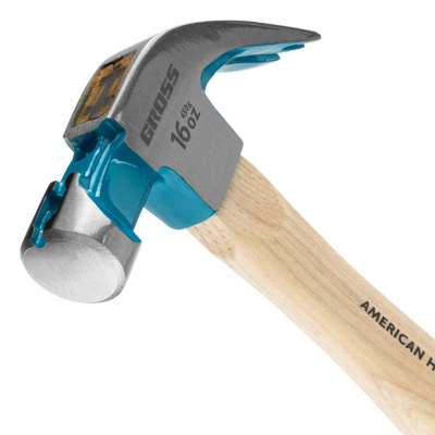 Молоток-гвоздодер, 450 г, угол 45, магнит, обрезиненная рукоятка American hickory GROSS купить в Москве с доставкой по всей России | ProtosMarket.ru
