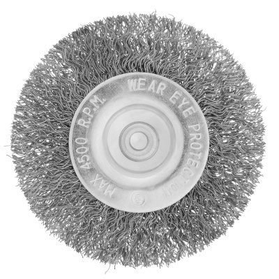 Щетка для дрели, 75 мм, плоская со шпилькой, витая проволока Сибртех по ценам производителя в Казани с доставкой по всей России