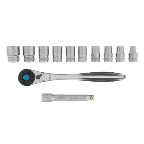 Набор торцевых головок, трещотка 120 зубьев, 1/2", CrV, 12 предметов Gross купить в Москве с доставкой по всей России | ProtosMarket.ru