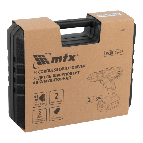 Дрель-шуруповерт аккумуляторная MCDL-18-02, Li-Ion, 18 В, 2 акк. MTX по ценам производителя в Казани с доставкой по всей России
