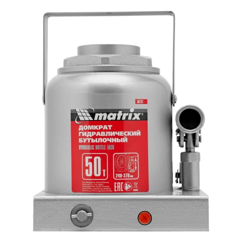 Домкрат гидравлический бутылочный, 50 т, высота подъема 240-370 мм Matrix купить в Москве с доставкой по всей России | ProtosMarket.ru