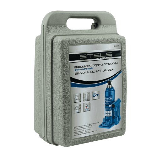 Домкрат гидравлический бутылочный, 5 т, H подъема 197-382 мм, в пластиковом кейсе Stels купить в Москве с доставкой по всей России | ProtosMarket.ru