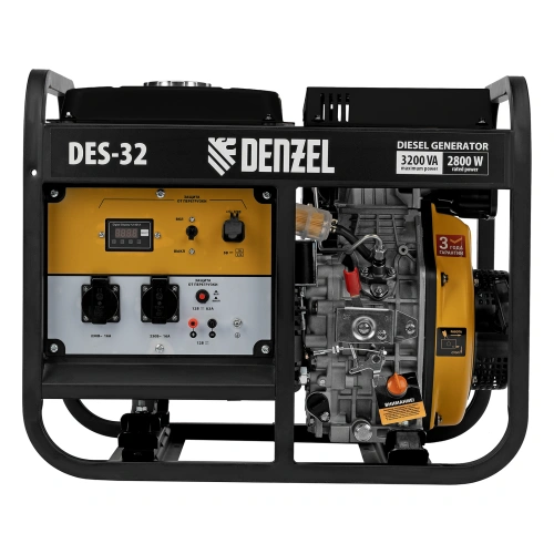 Генератор дизельный DES-32, 3,2 кВт, 230 В, 11 л, ручной стартер Denzel купить в Москве с доставкой по всей России | ProtosMarket.ru