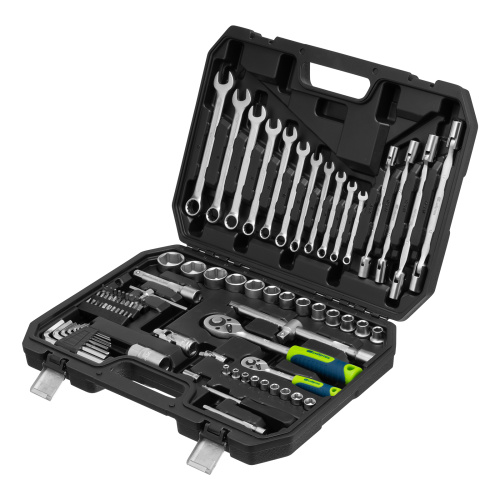 Набор инструментов, 1/2", 1/4", пластиковый кейс 89 предметов Сибртех купить в Москве с доставкой по всей России | ProtosMarket.ru