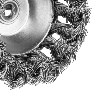 Щетка для дрели, 65 мм, Чашка, со шпилькой, нержавеющая крученая проволока Denzel по ценам производителя в Казани с доставкой по всей России