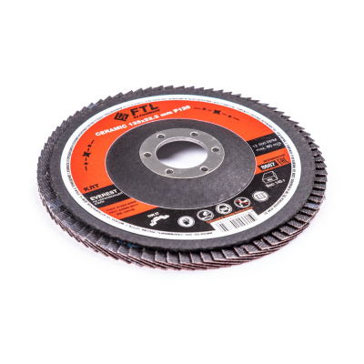 Круг лепестковый с керамическим абразивом для шлифования по нержавеющей стали FTL Everest 27 125 х 22,2 мм P120 по ценам производителя в Казани с доставкой по всей России