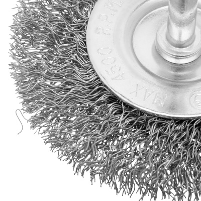 Щетка для дрели, 75 мм, плоская со шпилькой, витая проволока Сибртех по ценам производителя в Казани с доставкой по всей России