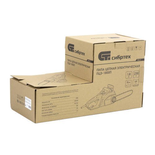 Пила цепная электрическая ПЦЭ-1800П с поперечным двигателем, 1.8 кВт, 14'' (35 см) Сибртех купить в Москве с доставкой по всей России | ProtosMarket.ru