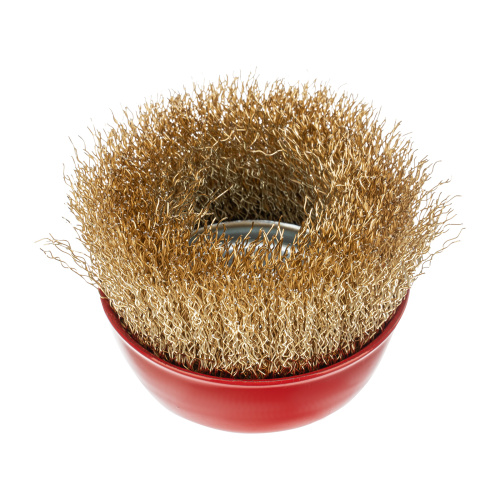 Щетка для УШМ, 75 мм, М14, "чашка", латунированная витая проволока Matrix по ценам производителя в Казани с доставкой по всей России