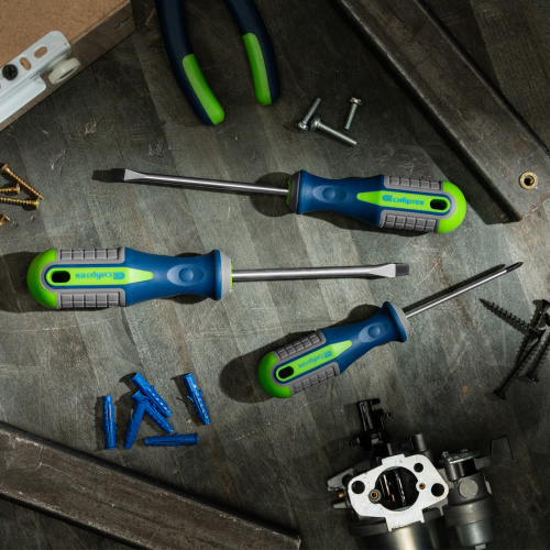 Набор отверток, CrV, трехкомпонентные рукоятки, 6 предметов Сибртех купить в Москве с доставкой по всей России | ProtosMarket.ru