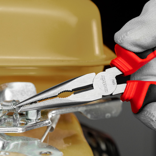 Длинногубцы прямые, 160 мм, хром-ванадий, двухкомпонентные рукоятки Matrix купить в Москве с доставкой по всей России | ProtosMarket.ru