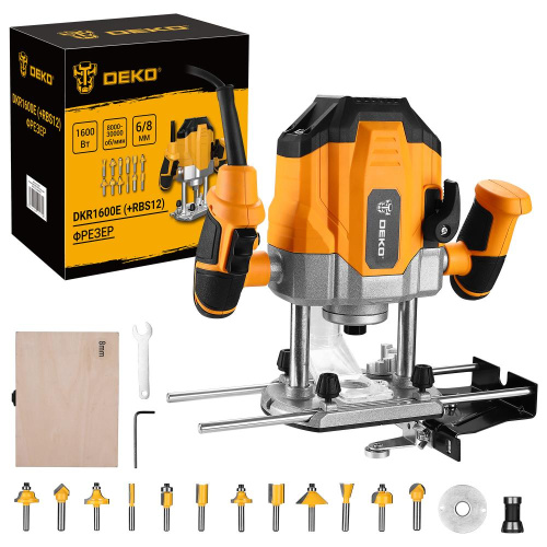 Фрезер DEKO DKR1600E+набор фрез RBS12 (12 предметов) купить в Москве с доставкой по всей России | ProtosMarket.ru