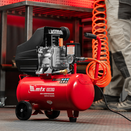 Компрессор воздушный DC1500L/24, 1,5 кВт, 24 л, 210 л/мин MTX купить в Москве с доставкой по всей России | ProtosMarket.ru