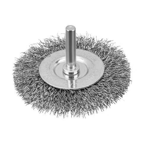 Набор щеток для дрели, 2 Плоские 50-75мм, 3 Чашки 25-50-75мм, шпилька,  нерж.вит. проволока Denzel по ценам производителя в Казани с доставкой по всей России