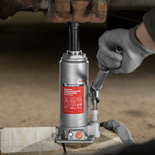 Домкрат гидравлический бутылочный, 8 т, h подъема 230-457 мм Matrix купить в Москве с доставкой по всей России | ProtosMarket.ru