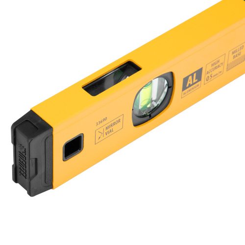 Уровень алюминиевый, магнит., фрезерованный, 3 глазка (1 зеркал.) 0,5 мм/м, 400 мм Denzel по ценам производителя в Казани с доставкой по всей России