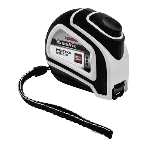 Рулетка Autostop,5 м х 19 мм,двухкомпонентный корпус,автоматическая фиксация,Pro Matrix по ценам производителя в Казани с доставкой по всей России