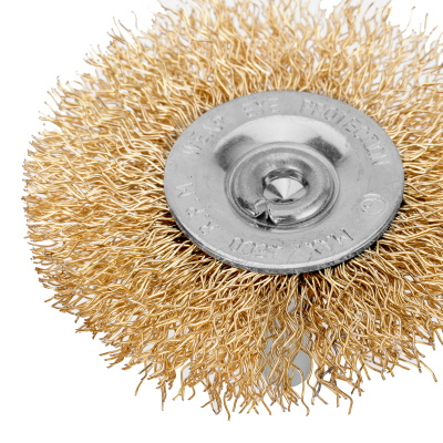 Щетка для дрели, 60 мм, плоская со шпилькой, латунированная витая проволока Matrix по ценам производителя в Казани с доставкой по всей России