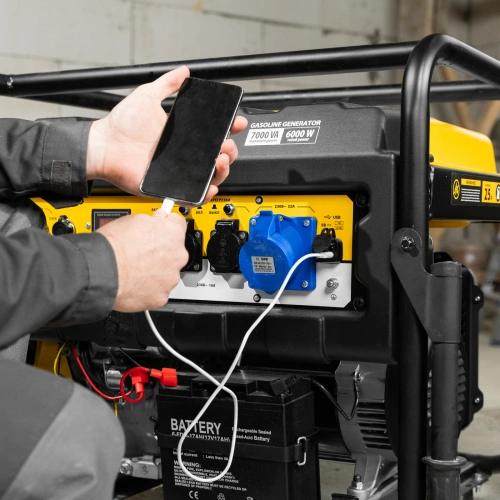 Генератор бензиновый PS 70 EA, 7.0 кВт, 230 В, 25 л, коннектор автоматики, электростартер Denzel купить в Москве с доставкой по всей России | ProtosMarket.ru