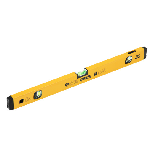 Уровень алюминиевый, магнит, фрезерованный, 3 глазка (1 зеркал.) 0,5 мм/м, 600 мм Denzel по ценам производителя в Казани с доставкой по всей России