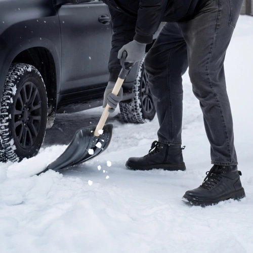 Лопата для уборки снега полипропиленовая, 275х365х870 мм, деревянный черенок, Sparta купить в Москве с доставкой по всей России | ProtosMarket.ru