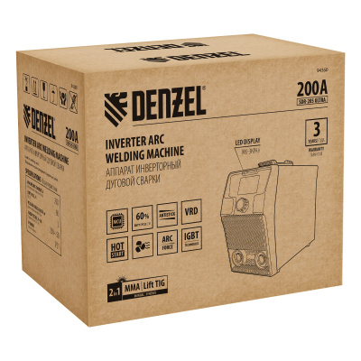 Аппарат инвертор. дуговой сварки SDR-205 Ultra, 200 А, ПВ 60% Denzel по ценам производителя в Казани с доставкой по всей России