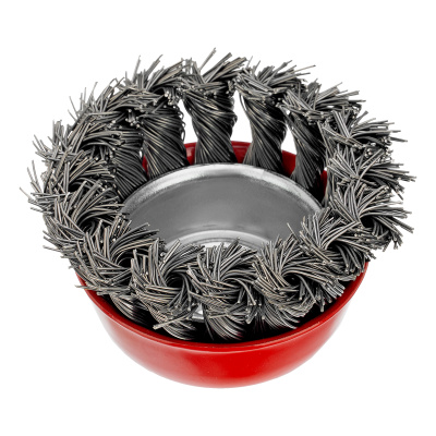 Щетка для УШМ, 65 мм, М14, "чашка", крученая проволока 0.5 мм Matrix по ценам производителя в Казани с доставкой по всей России