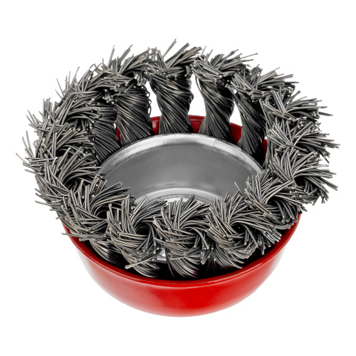 Щетка для УШМ, 65 мм, М14, "чашка", крученая проволока 0.5 мм Matrix по ценам производителя в Казани с доставкой по всей России