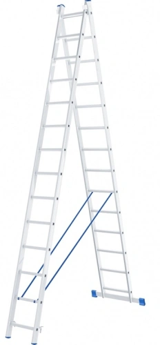 Лестница 2-х секционная алюминиевая 2*14 по ценам производителя в Казани с доставкой по всей России